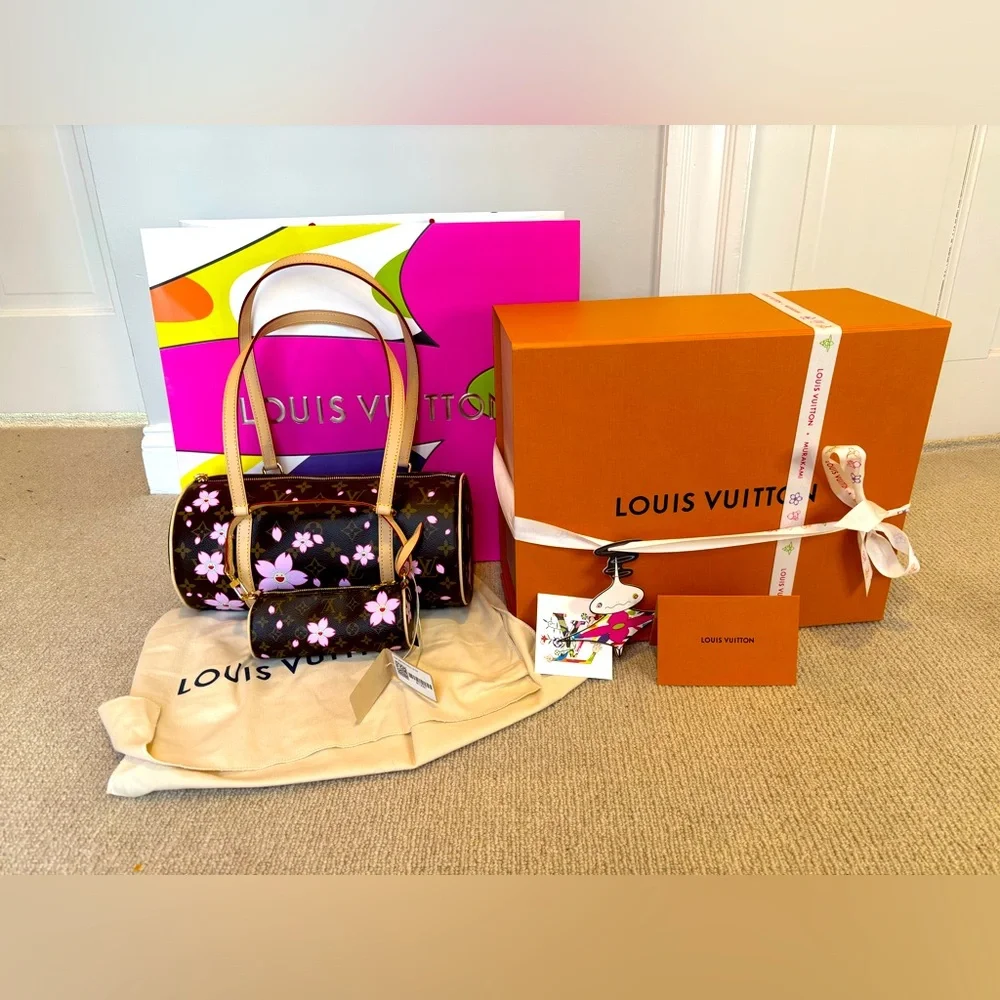 ** SOLD** Louis Vuitton x Murakami 2025 Cherry Blossom Monogram Papillon Handbag - Picture 3 of 13